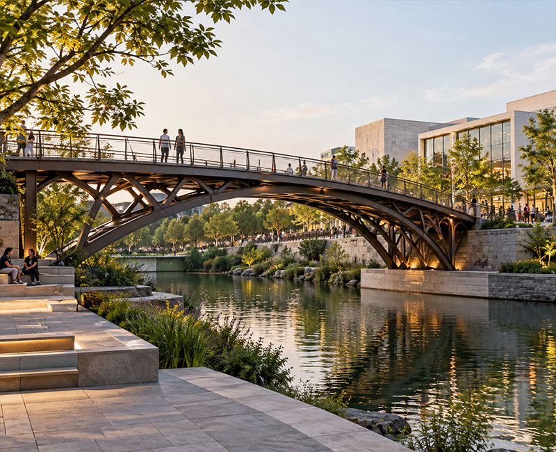 Custom Landscape Steel Bridge